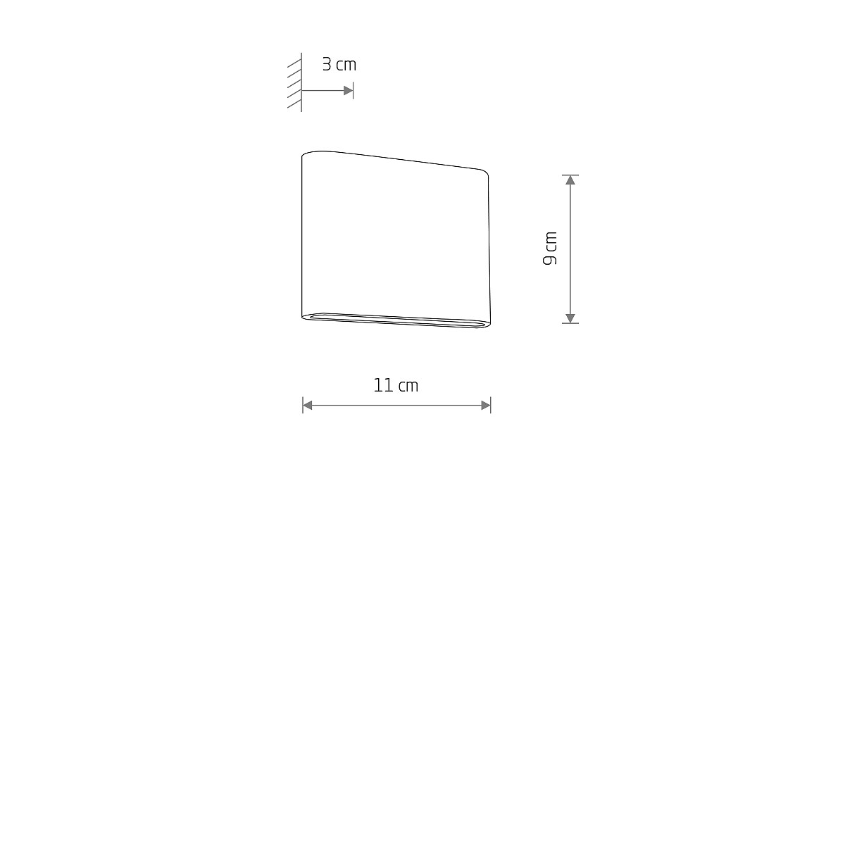 Aureon Curve LED | gebogene Up/Down Wandleuchte | S/M schwarz oder gold