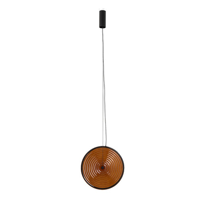 Aurivo LED-Hängeleuchte rund Glas 22W 3000K | Rauchglas / Amberglas | schwarz