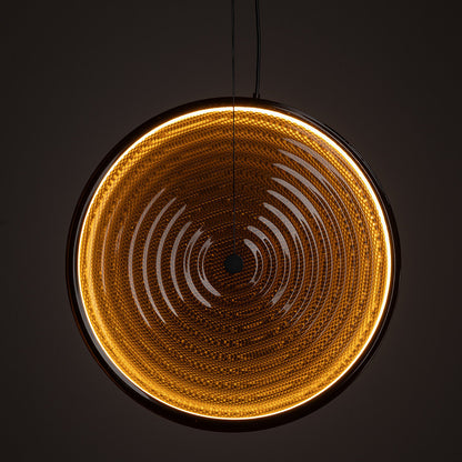 Aurivo LED-Hängeleuchte rund Glas 22W 3000K | Rauchglas / Amberglas | schwarz
