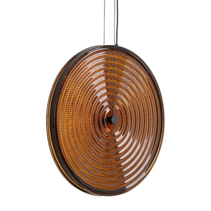 Aurivo LED-Hängeleuchte rund Glas 22W 3000K | Rauchglas / Amberglas | schwarz