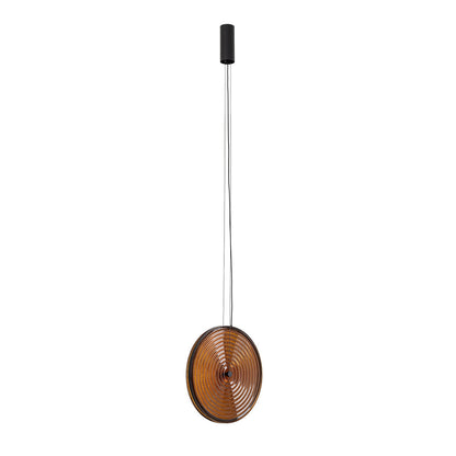 Aurivo LED-Hängeleuchte rund Glas 22W 3000K | Rauchglas / Amberglas | schwarz
