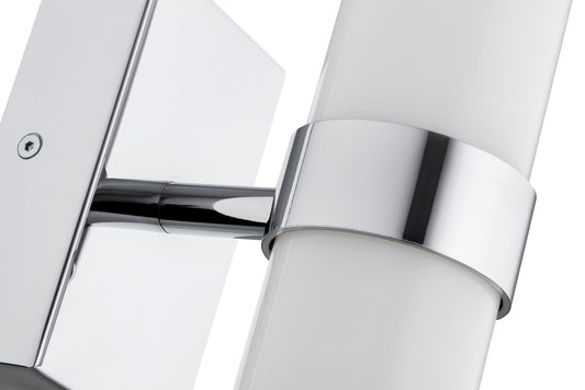 Batumi wandlamp Opaalglas-chroom