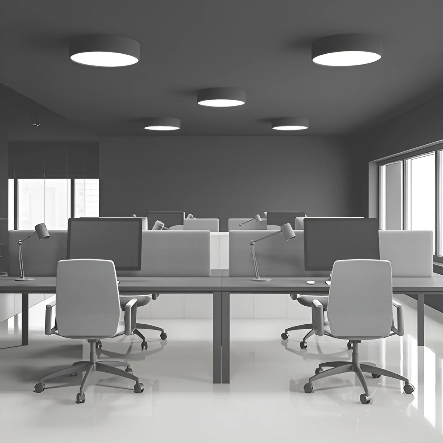 BLADE ronde plafondlamp zwart 36W detail