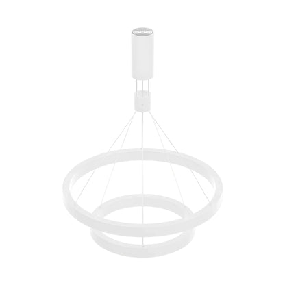 LINA dubbele ring pendel wit 65W sfeer