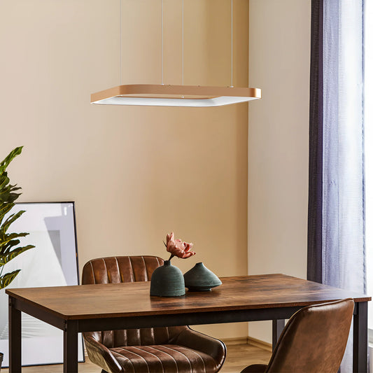 Hanglamp BELLAVO LED 46W vierkant goud 3in1