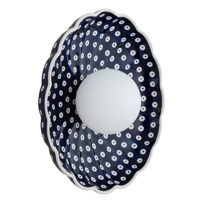 Boll wandlamp Kobalt dessin Schelp