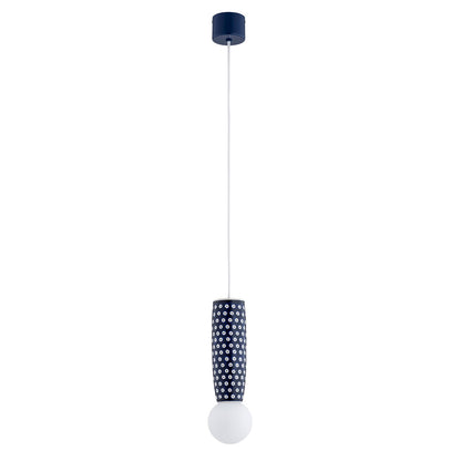 Boll hanglamp Kobalt-wit Klein