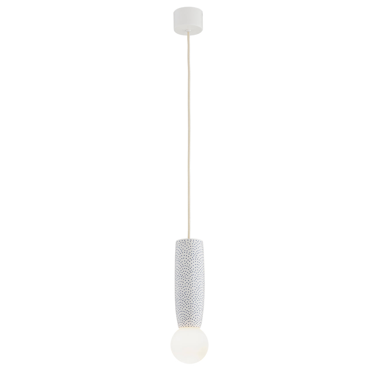 Boll hanglamp Crème-kobalt Klein