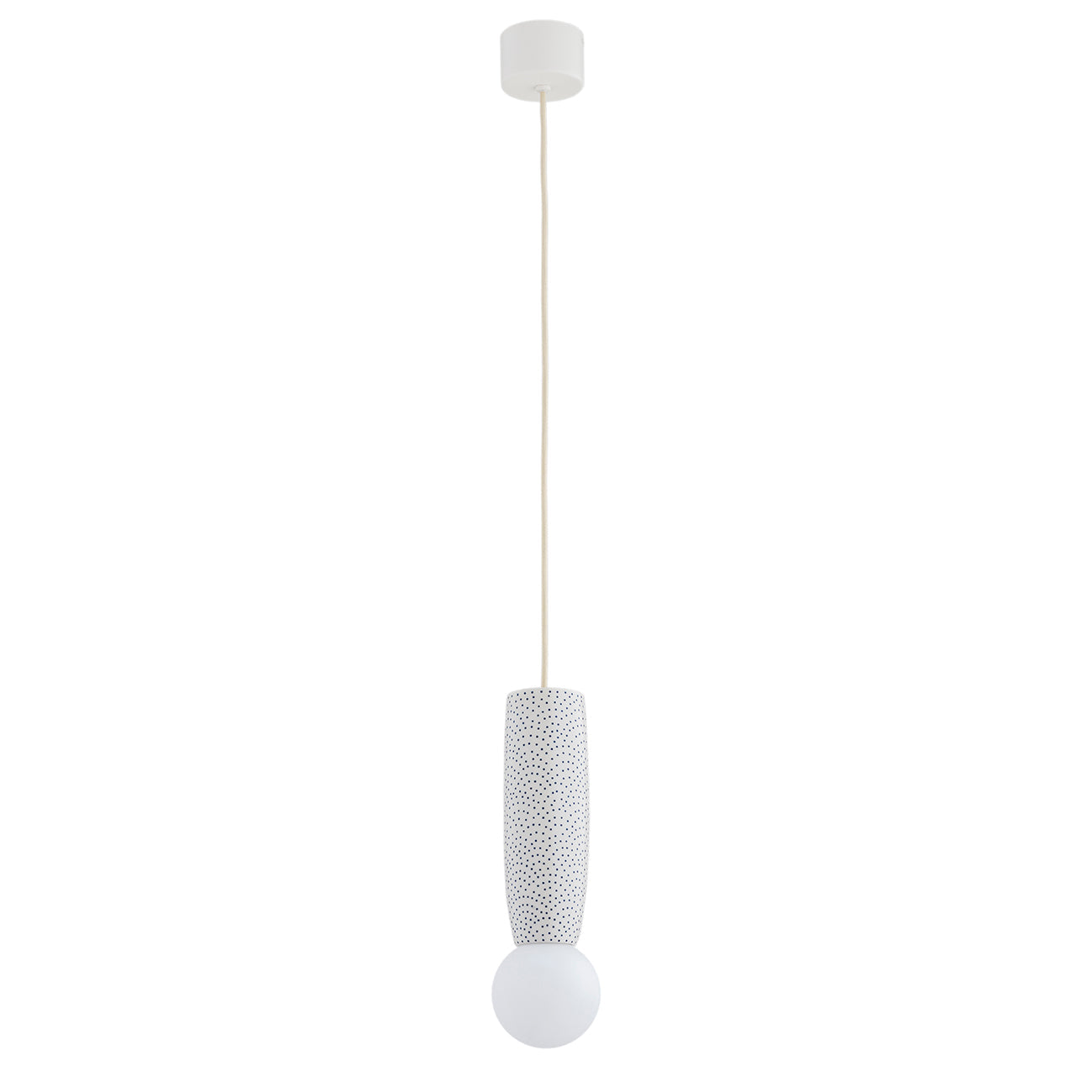 Boll hanglamp Crème-kobalt Klein