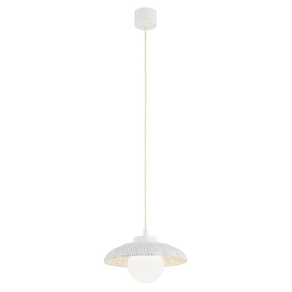 Boll hanglamp Crème-kobalt Middel