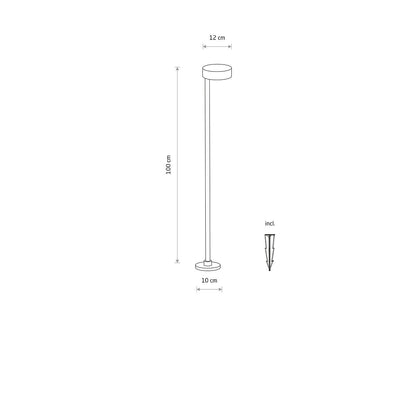 BeamRise 100 LED vloerlamp buiten & binnen 100 cm