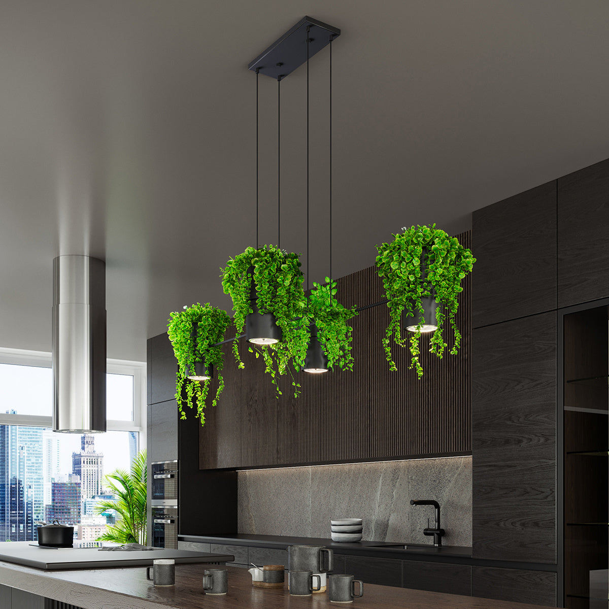 Botanica Line Schwarze Pendelleuchte