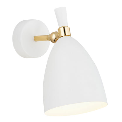 Charlotte wandlamp Wit-messing