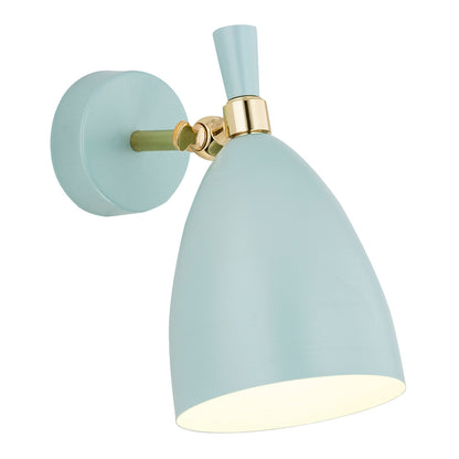 Charlotte wandlamp Mat blauw-messing