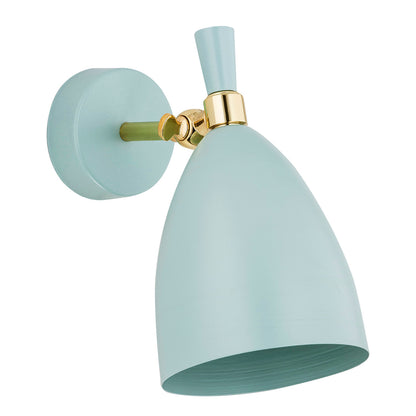 Charlotte wandlamp Mat blauw-messing