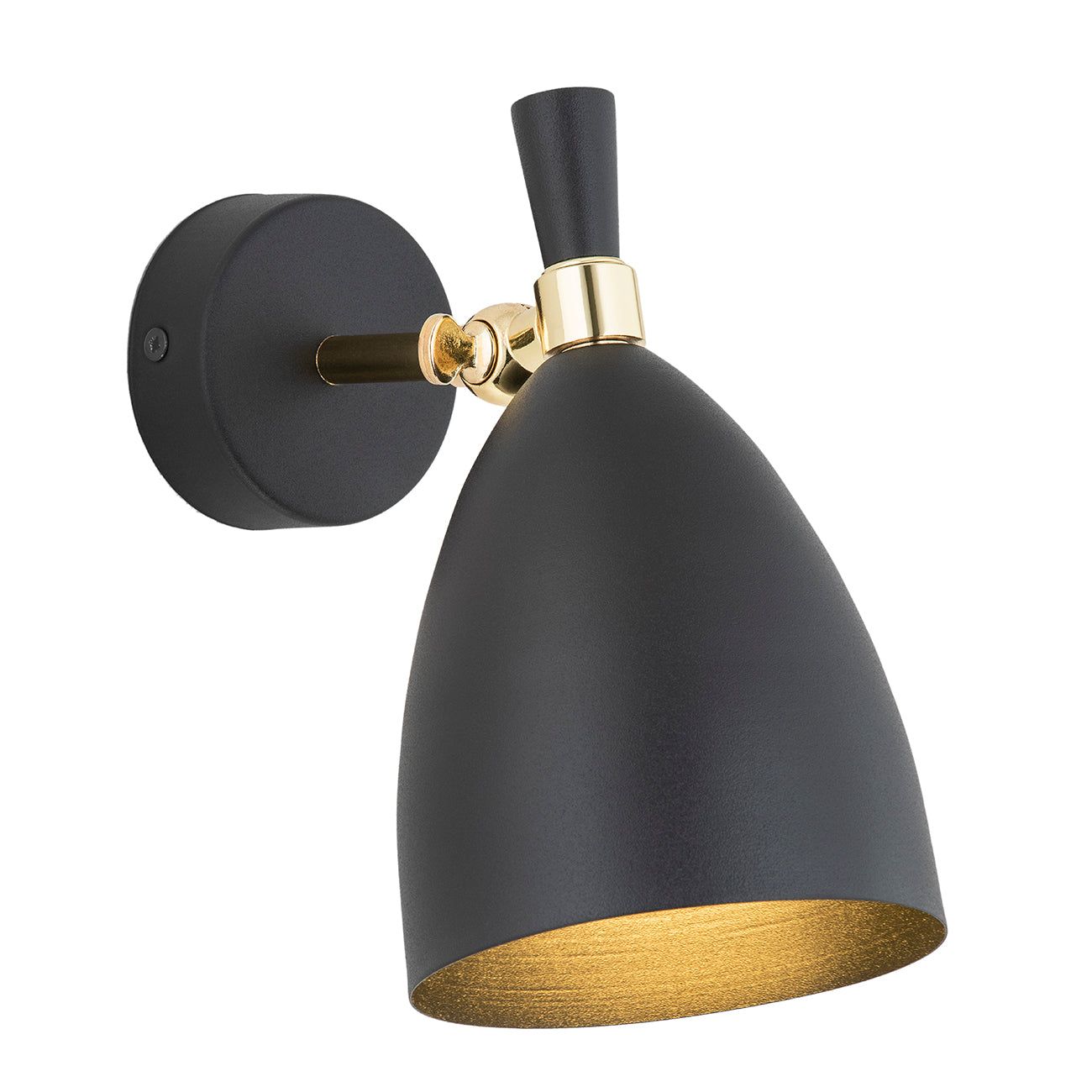 Charlotte wandlamp Zwart-messing