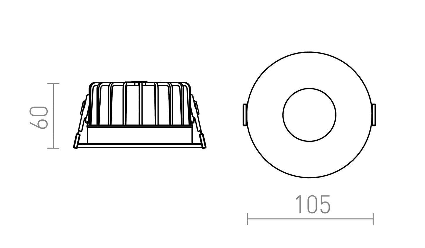 Calyx LED-Einbaustrahler dimmbar 15W IP54 3000K | Schwarz / Weiß