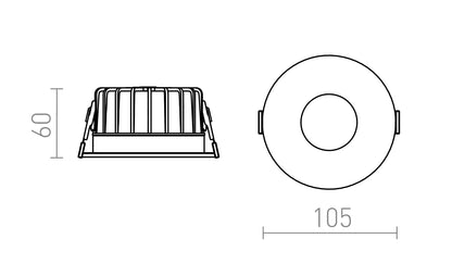 Calyx LED-Einbaustrahler dimmbar 15W IP54 3000K | Schwarz / Weiß
