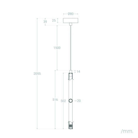 Cylindo | Zylindrische LED Pendelleuchte | 3 W Aluminium 4000 K