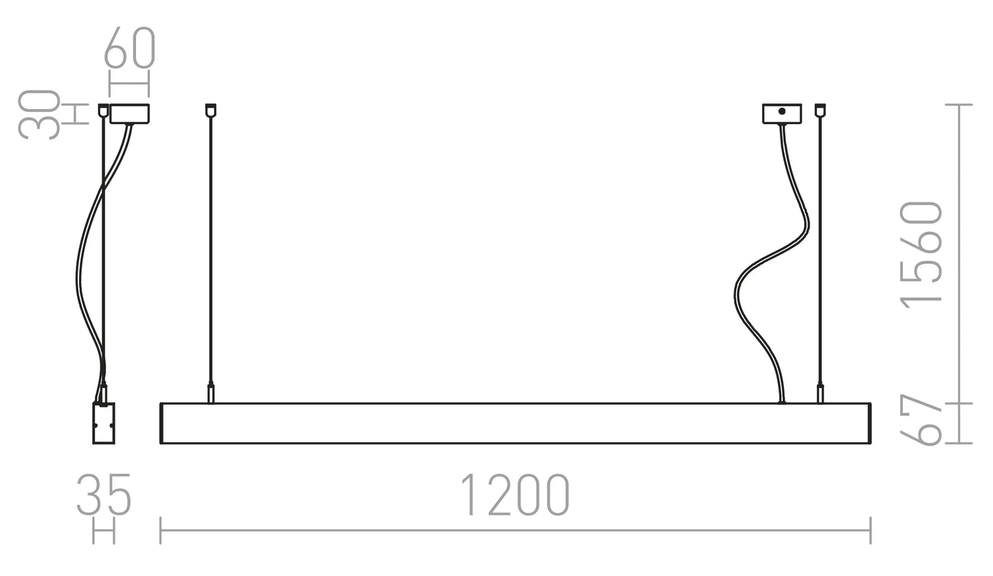 Cylintra Beam 120 | lineare LED-Pendelleuchte | 120 cm
