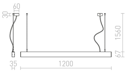 Cylintra Beam 120 | lineare LED-Pendelleuchte | 120 cm