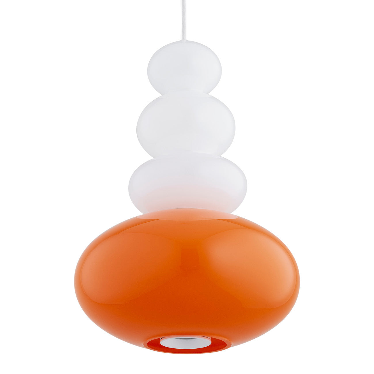 Diego hanglamp Opaalwit-oranje