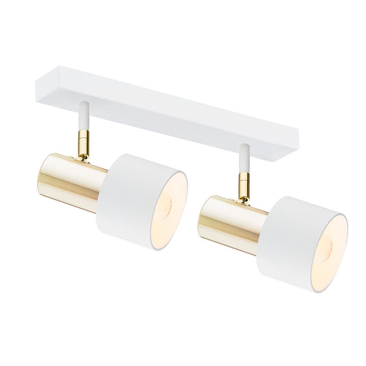 Doria plafondlamp Wit met messing