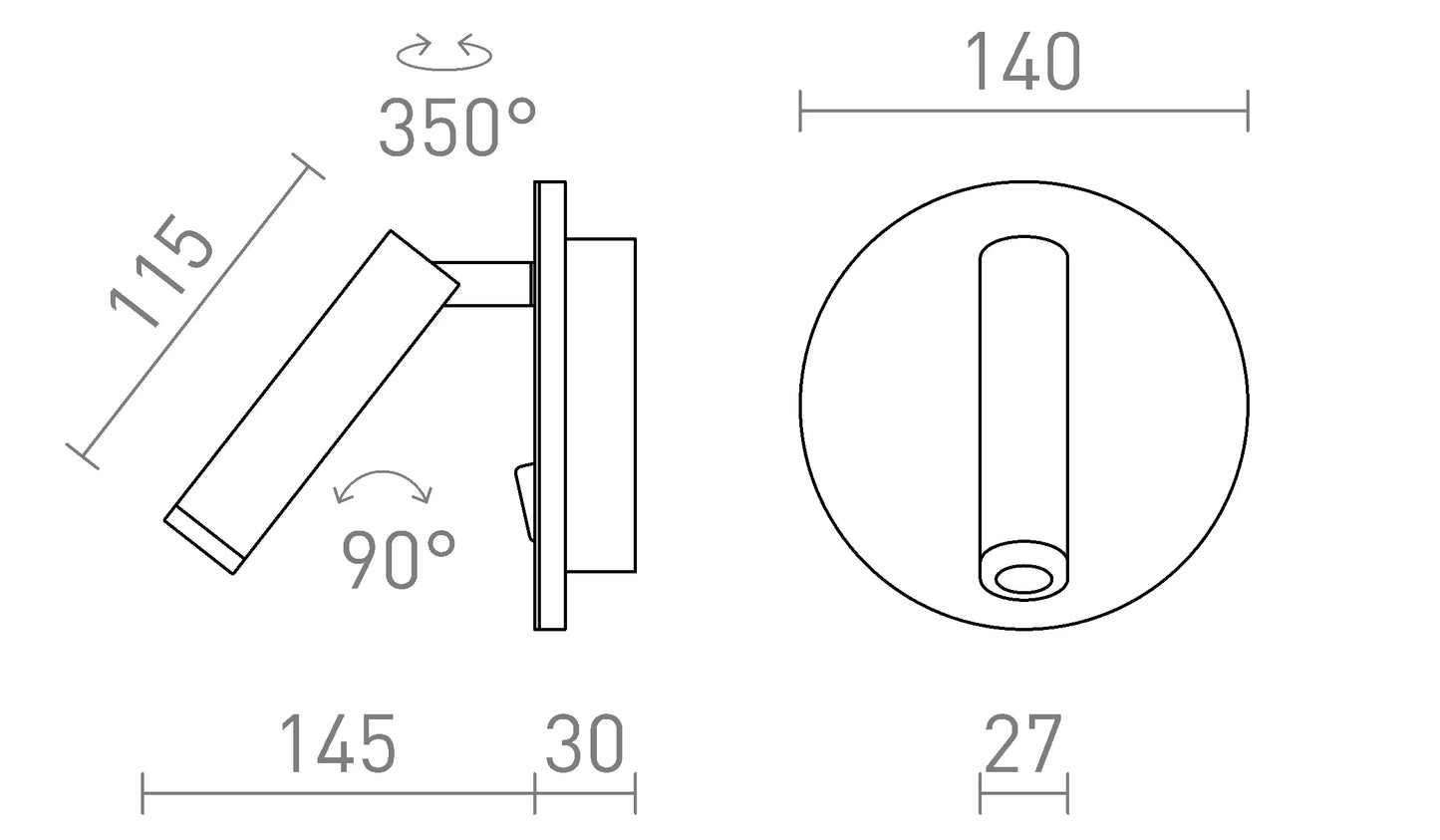 Dual Beam 14 | 2-flammige Wandleuchte | Akzent- + Umgebungslicht