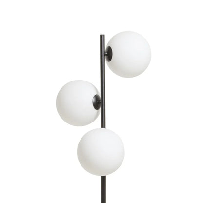 Opalglas-Stehleuchte | 3-Kapsel-Design | mattschwarzer Sockel