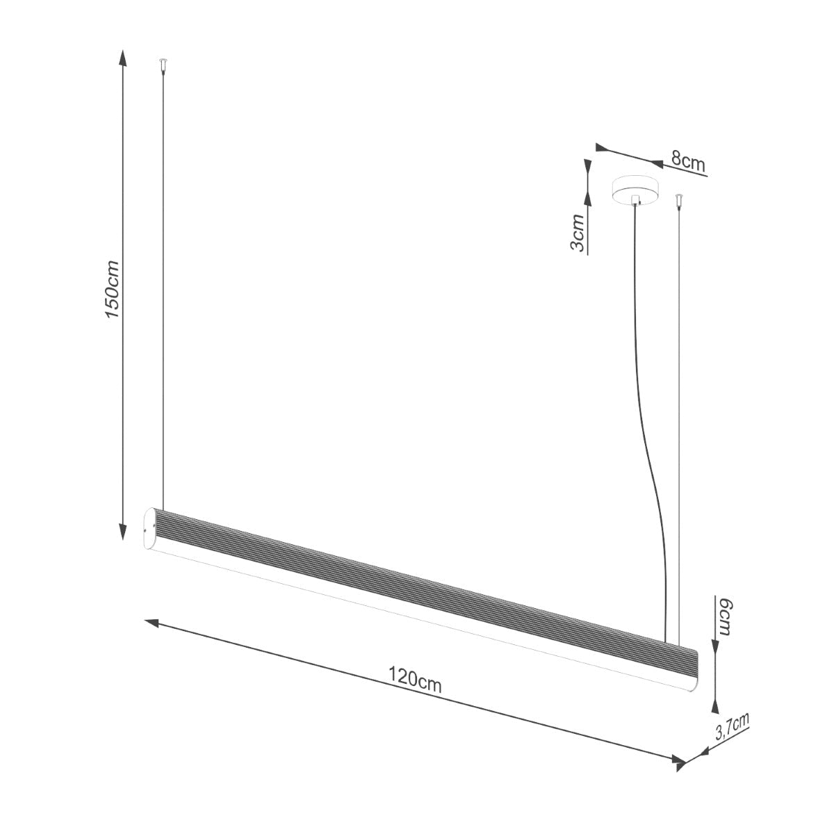 Farge Line Rosafarbene LED-Hängeleuchte