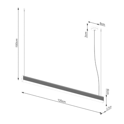 Farge Line Rosafarbene LED-Hängeleuchte