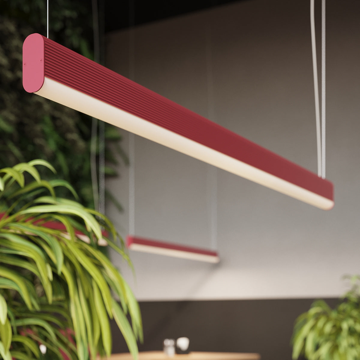 Farge Line Rosafarbene LED-Hängeleuchte