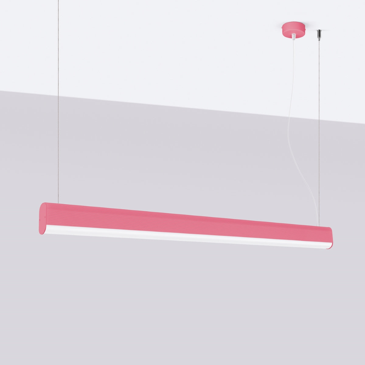 Farge Line Rosafarbene LED-Hängeleuchte