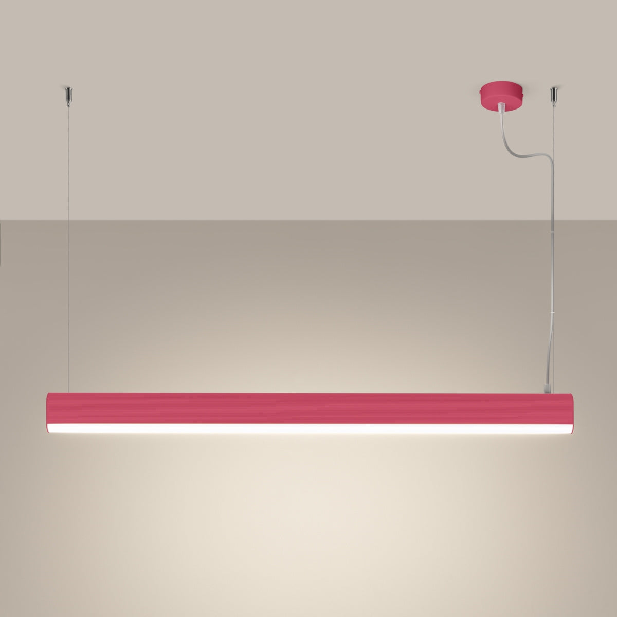 Farge Line Rosafarbene LED-Hängeleuchte