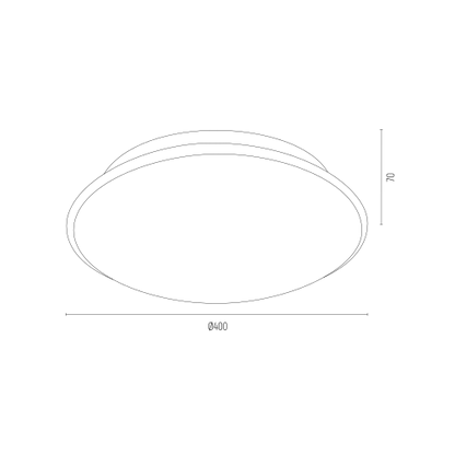 Gin 3-lichts plafondlamp technische tekening met afmetingen