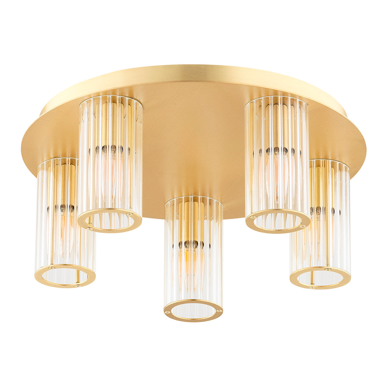 Hampton plafondlamp Geborsteld messing