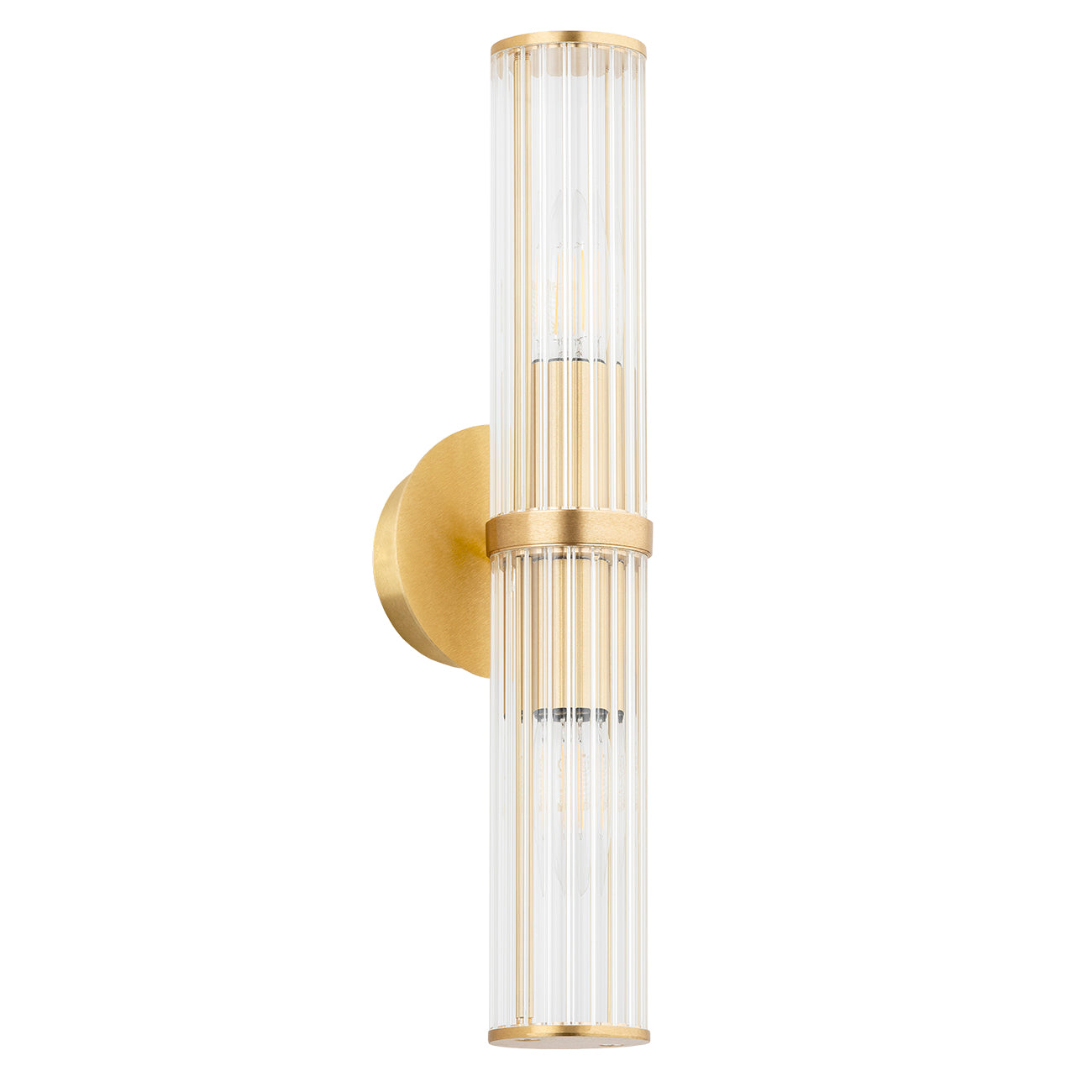 Hampton wandlamp 2-lichts Transparant-messing