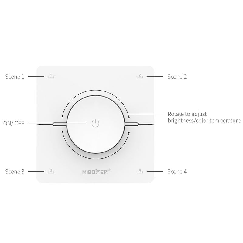 Mi-Light Fernbedienung Szenensteuerung CCT Weiß (K0)