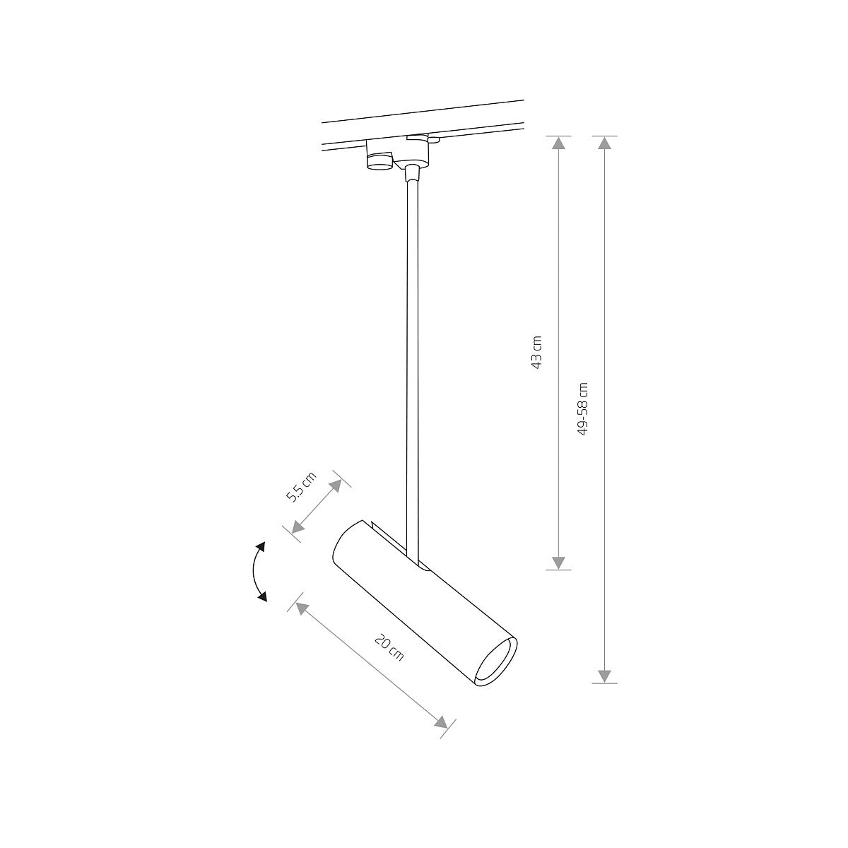 Kairo Rail Tube | 1-Phasen-Zylinder-Schienenstrahler | modern