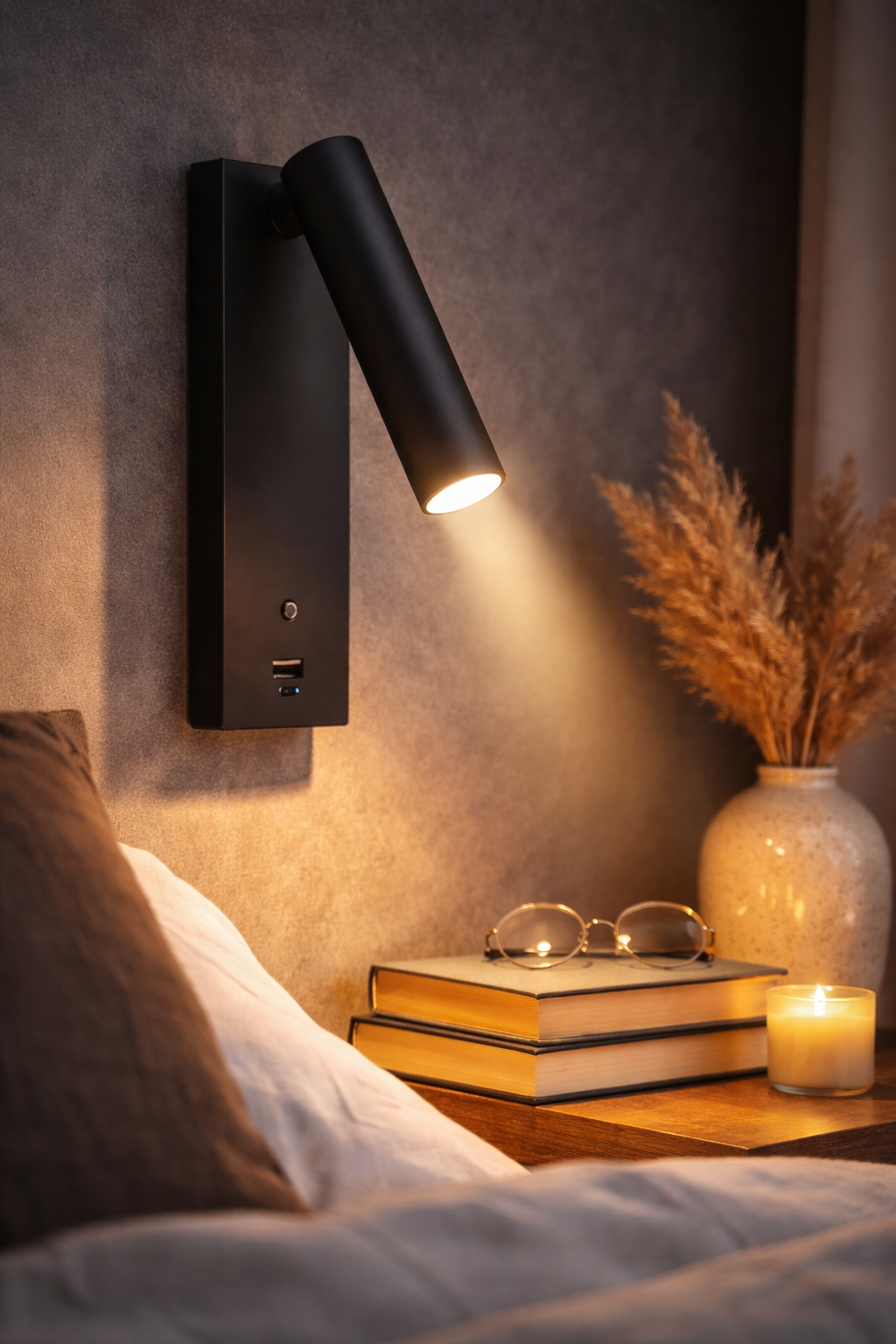 Lezio LED Leselampe 3W USB-A und USB-C dimmbar 3000K | weiß / schwarz