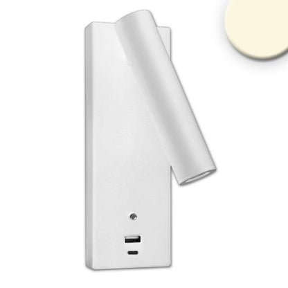Lezio LED Leselampe 3W USB-A und USB-C dimmbar 3000K | weiß / schwarz