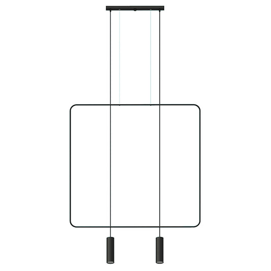 Linea Twin | 2-flammige lineare Pendelleuchte | matt schwarz