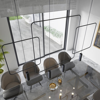Linea Twin | 2-flammige lineare Pendelleuchte | matt schwarz