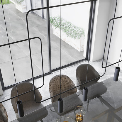 Linea Twin | 2-flammige lineare Pendelleuchte | matt schwarz