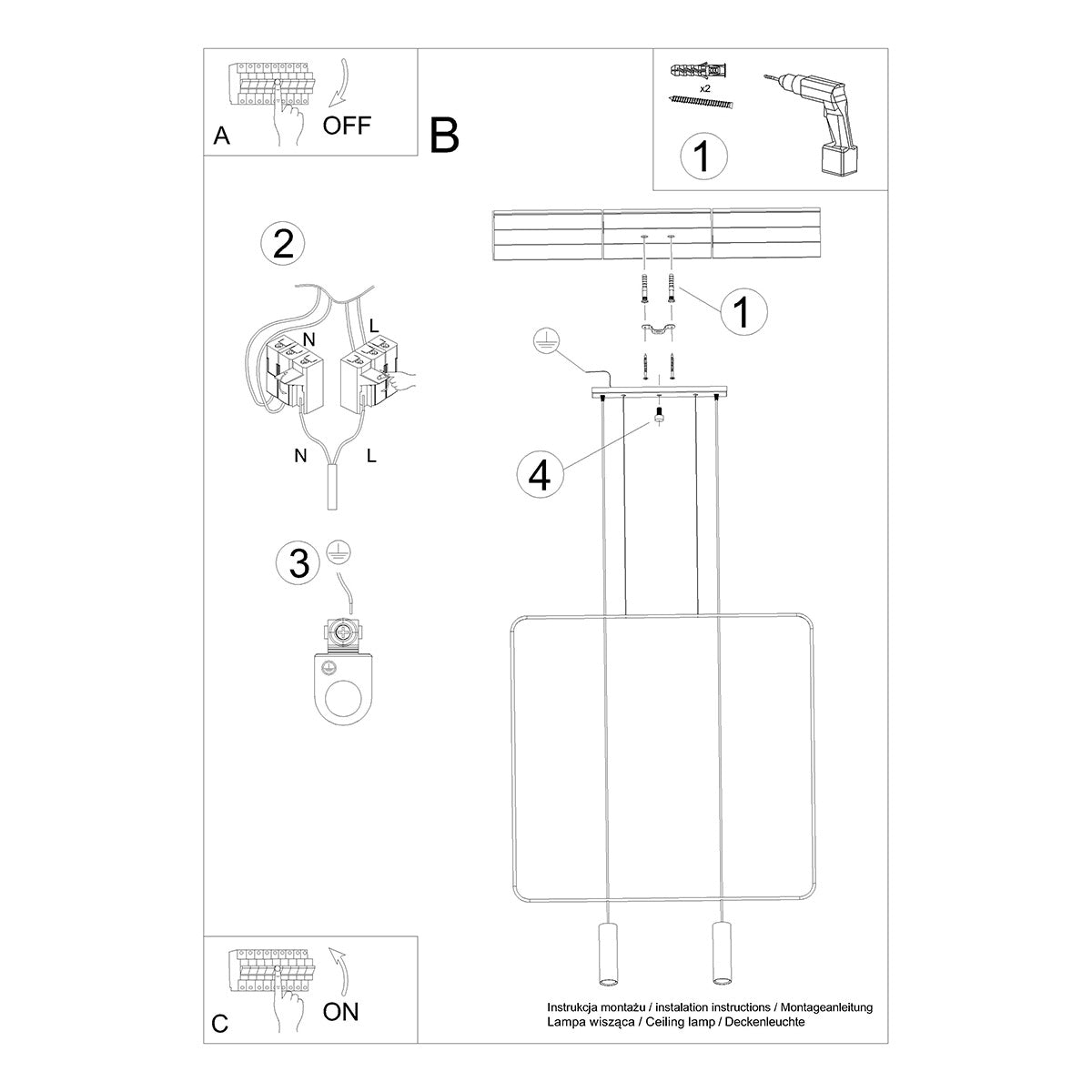 Linea Twin | 2-flammige lineare Pendelleuchte | matt schwarz