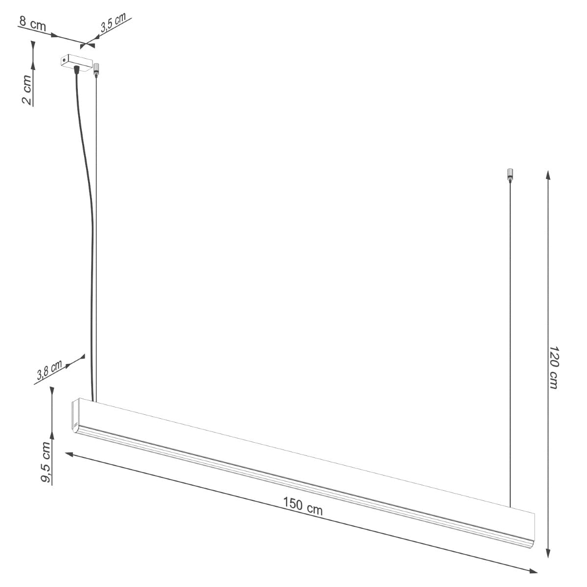 Lynor 150 Lineare LED-Pendelleuchte
