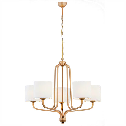 Maranello wit oud goud luxe kroonluchter 5-lichts