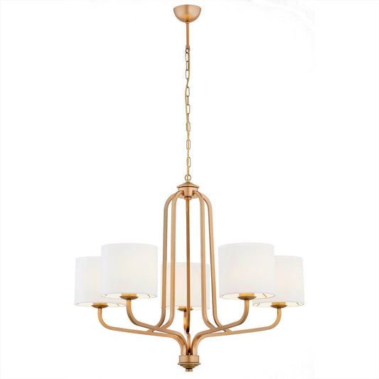 Maranello wit oud goud luxe kroonluchter 5-lichts