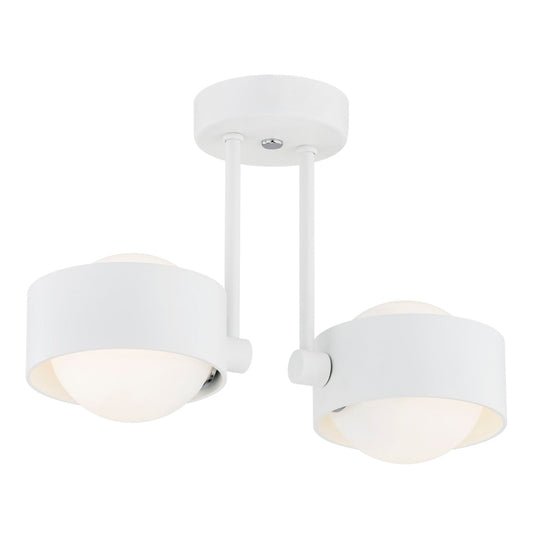 Massimo Plus hanglamp Opaalglas-wit 2-lichts