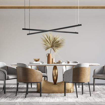 Miami LED hanglamp Zwart dubbele ring